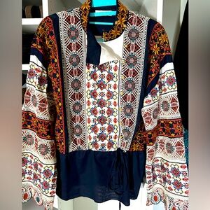 Tory Burch Embroidered Luxury Blouse Sz. 10